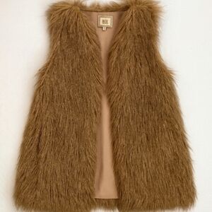 Black Swan Brown Faux Fur Vest Size Small Retro Chic Glam